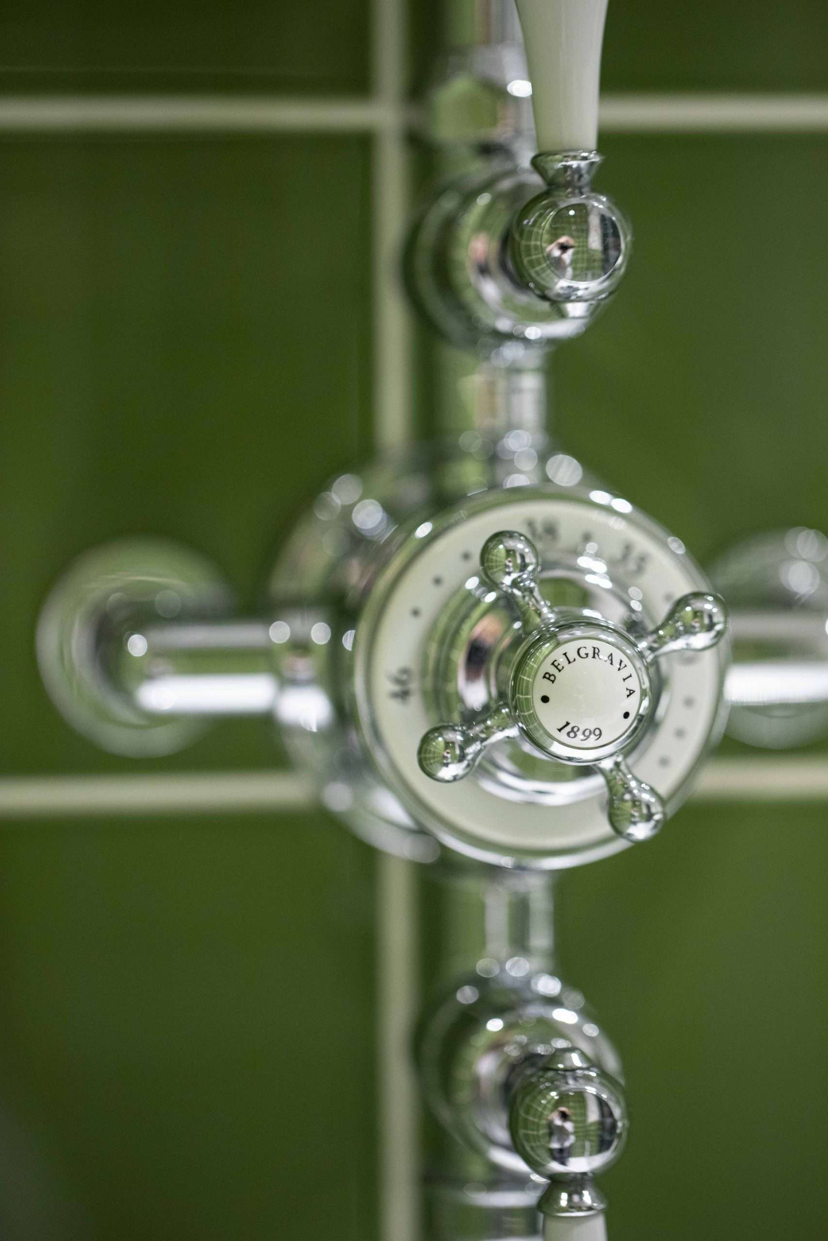 close up professional photography of shower fittings in an interior designer's home in Tunbridge Wells, Kent