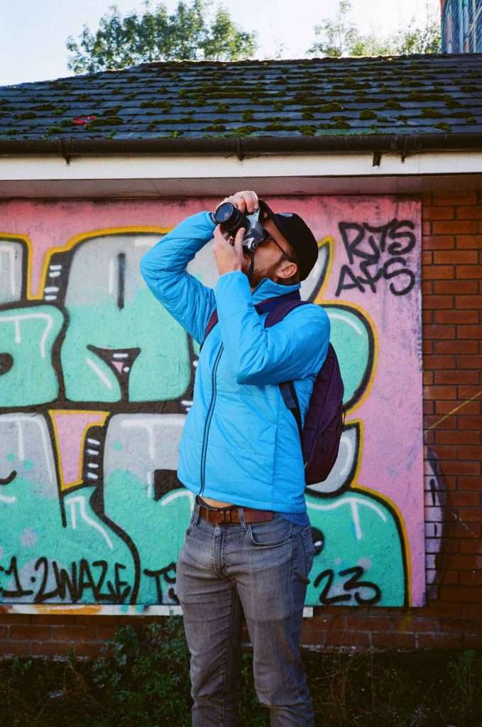 Photographing photographers analogue film Nikon L35 AF2 point and shoot
